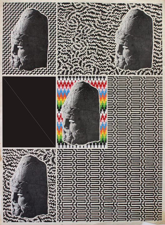 Craven, headssss, mixed media and ink on found paper, 2012,_email